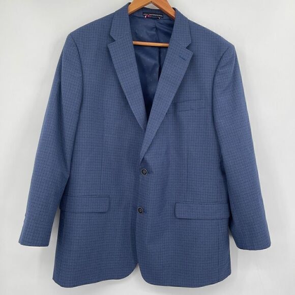 Tommy Hilfiger Blue Long Sleeve Notched Button-Up Coat Size r44 - Picture 1 of 9